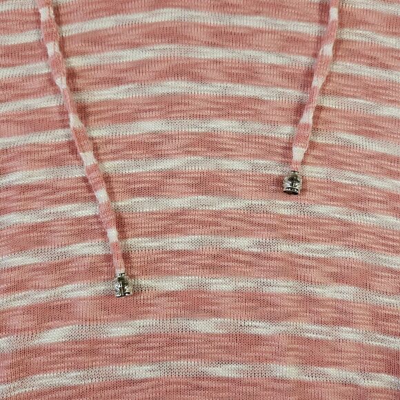Jean Pierre Klifa Sheer Hoodie Womens Sz Small Pink Coastal Beach Preppy Tunic - Picture 4 of 13